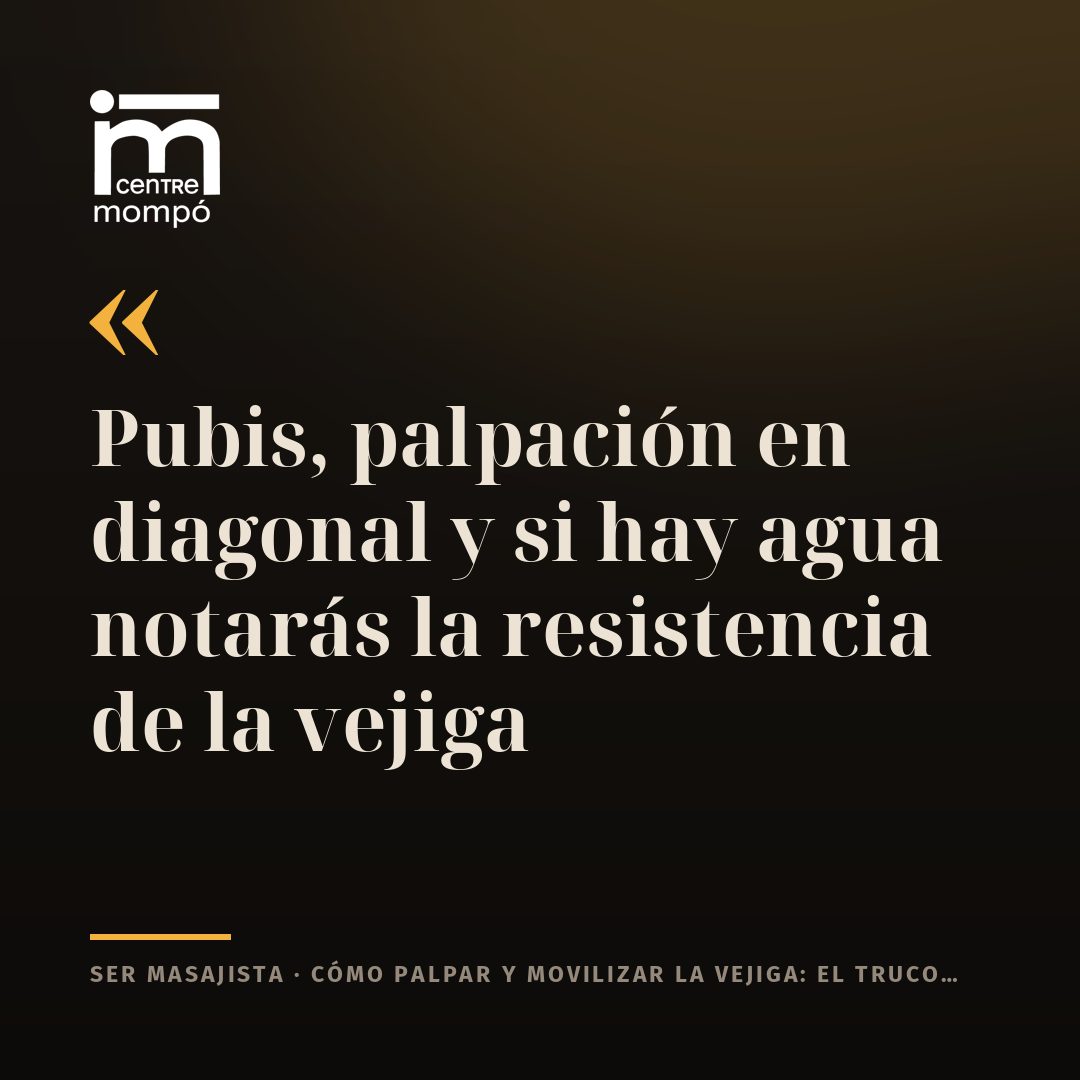Pubis, palpación en diagonal y si hay agua notarás la resistencia de la vejiga